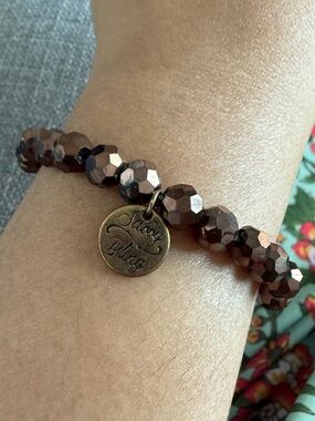 Sparkly brown faceted bead bracelet